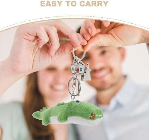 LOGOFUN 2PCS Crocodile Plush Keychain Soft Animal Toy Keyrings