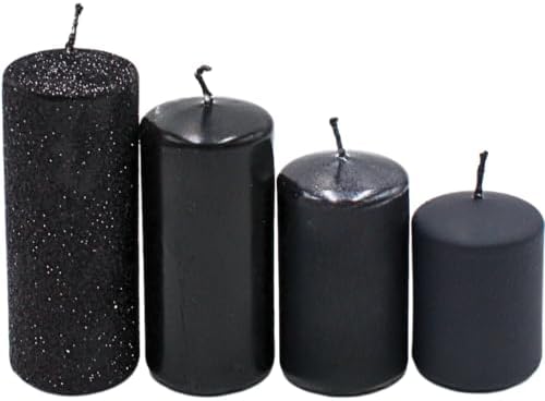 Tiered Advent Candles in Black 4 Sizes 5-10 cm High