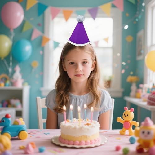 12 Pcs Reusable Felt Party Hats with Pom Poms