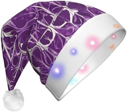 QinZheng Purple Pattern 02 LED Santa Hat for Adults