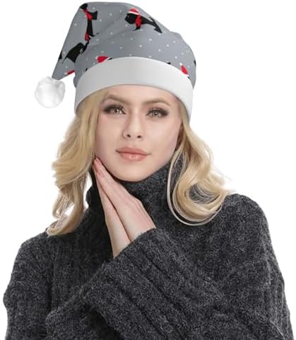 Cute Dogs Xmas Print Christmas Hat for Kids Adults Unisex