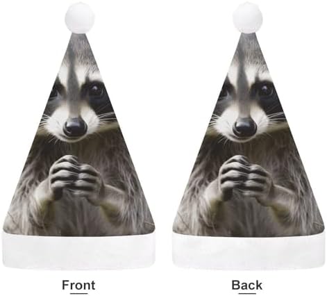 Santa Hat Raccoon Christmas Headwear for Adults