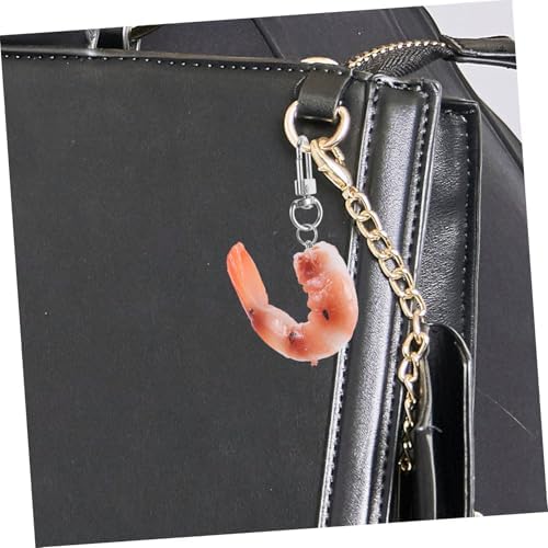 VALICLUD 4pcs Creative Imitation Shrimp Keychain Charms