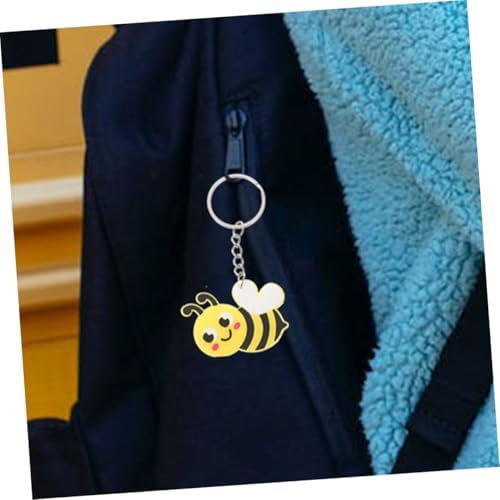 20pcs Cute Bee Keychain Pendant Spring Theme Keyring Pack