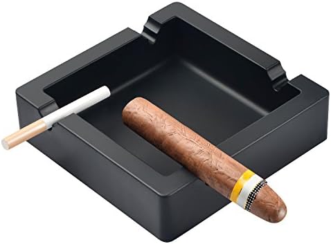 OILP Cigar Ashtray Large Black 4 Dual Use
