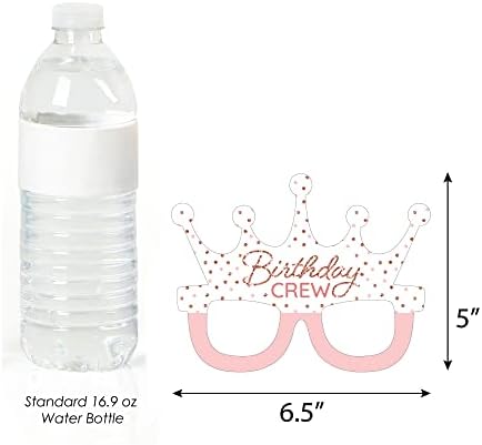 Pink Rose Gold Birthday Photo Booth Props Kit - 10 Count
