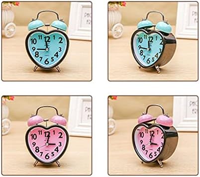 Pink Heart Shape Double Bell Alarm Clock with Nightlight 1