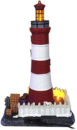 Christmas Village Lighthouse Resin Collectible