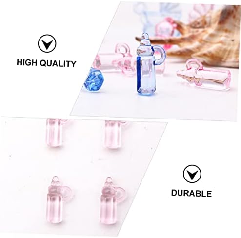 48pcs Transparent Milk Bottle Charms for Party Decor