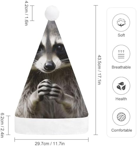 Santa Hat Raccoon Christmas Headwear for Adults