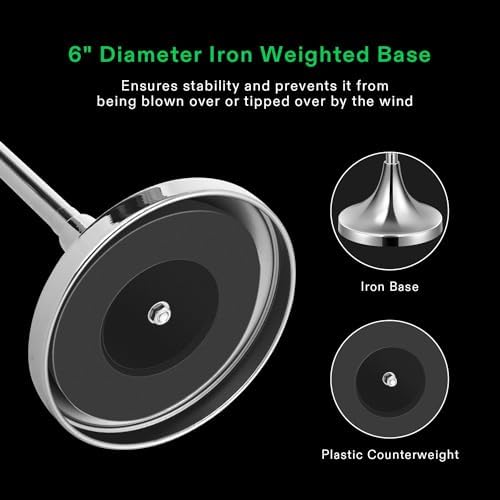 VIVOSUN Adjustable Height Outdoor Ashtray with Lid Chrome