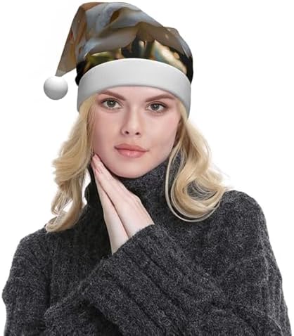 QINZHENG White Rose Santa Hat for Women