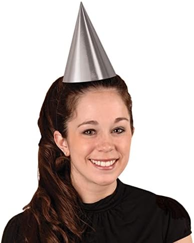 Beistle 24-Piece Silver Cone Hats 675 Inch
