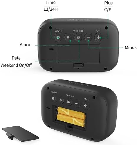 DOOMAY Digital Alarm Clock with LCD Display and Snooze