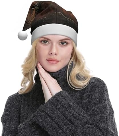 Rustic Style Plush Santa Christmas Hat for Adults