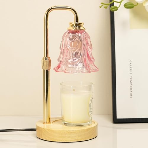 SupBri Candle Warmer Lamp with Timer and Dimmer Adjustable Height Pink Design