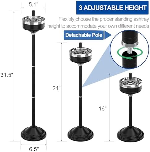 Reliancer Floor Standing Ashtray with Spinning Lid