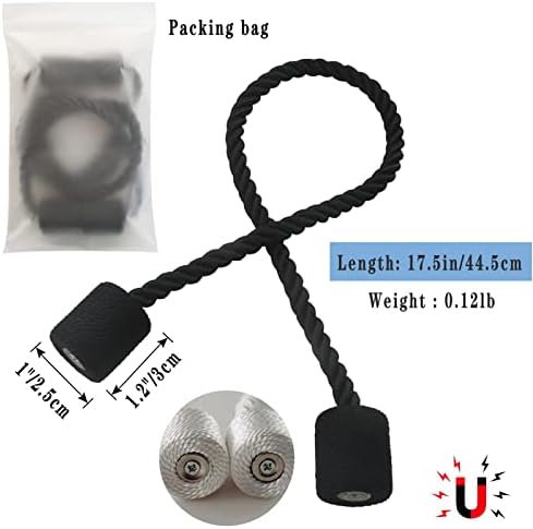 Hangtty Magnetic Curtain Tiebacks 6 Pack Modern Black Holders