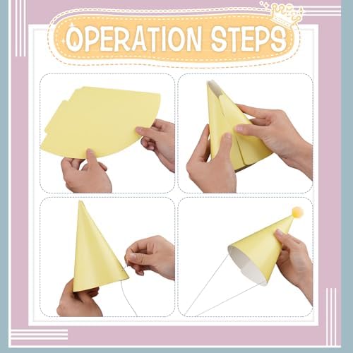 30PCS Rainbow Cone Hats for Kids Adults Party Decor
