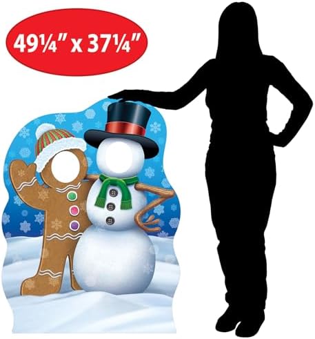 Beistle 4925 x 3725 Gingerbread Man Snowman Photo Prop with Easel