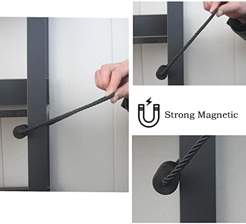 Hangtty Magnetic Curtain Tiebacks 6 Pack Modern Black Holders