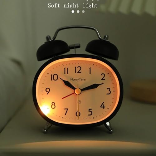 Double Bell Alarm Clock with Backlight and Silent Ticking