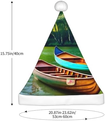 QinZheng Personalized Santa Hat with Lake Boats Canoes Park Print
