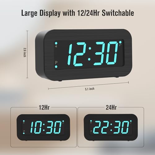 Digital Alarm Clock with Battery and USB Charging