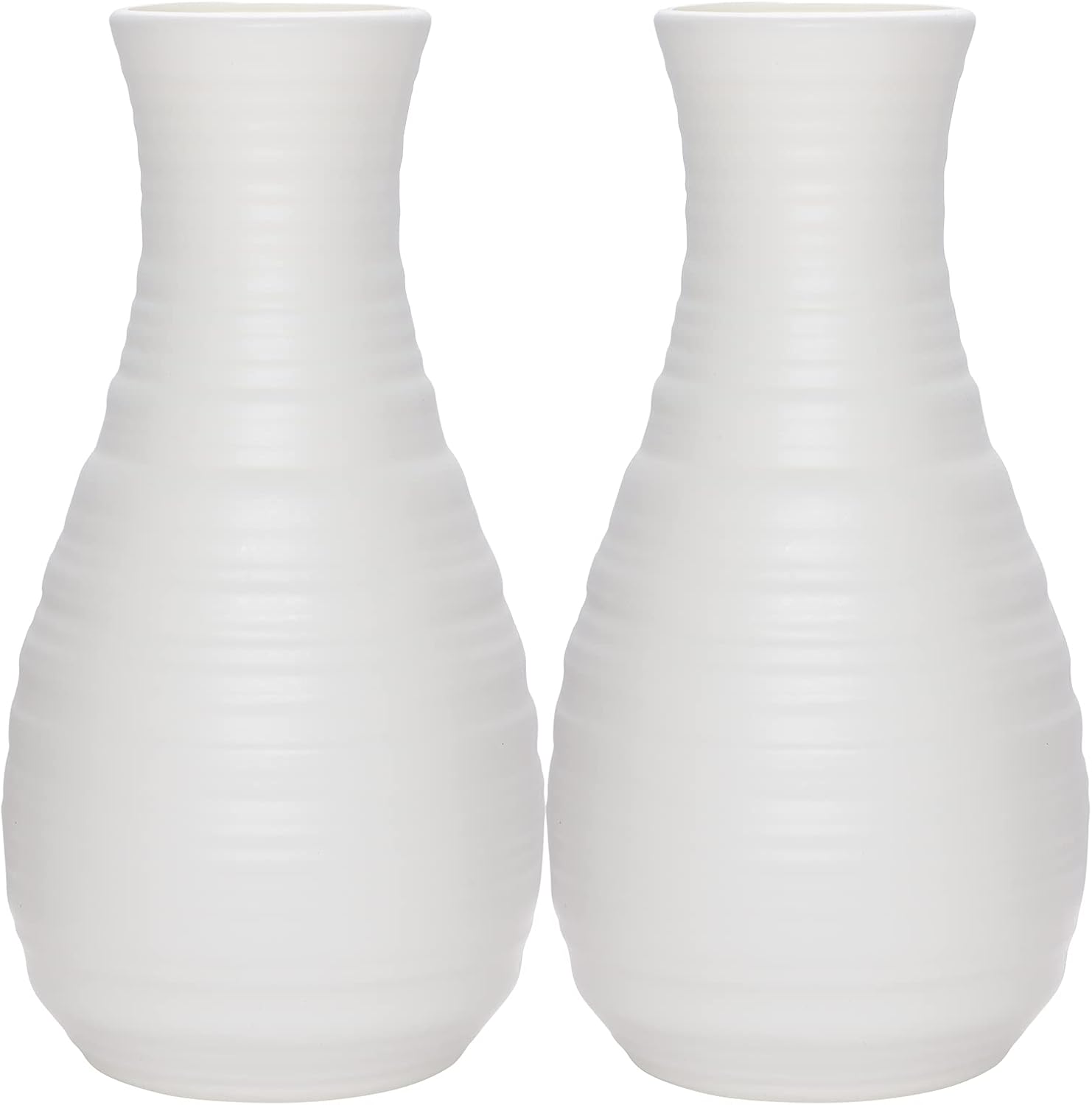 2 Pack Composite Plastics Flower Vase with Ceramic Look