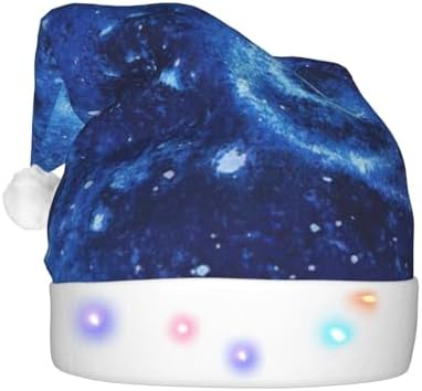 QINZHENG Blue Universe LED Santa Hat for Christmas Party
