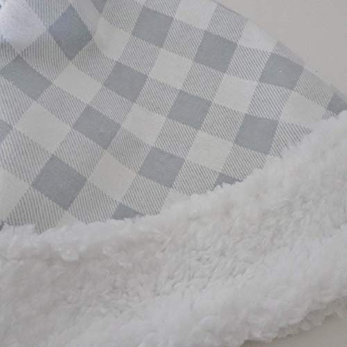 Gray White Buffalo Check Santa Hat
