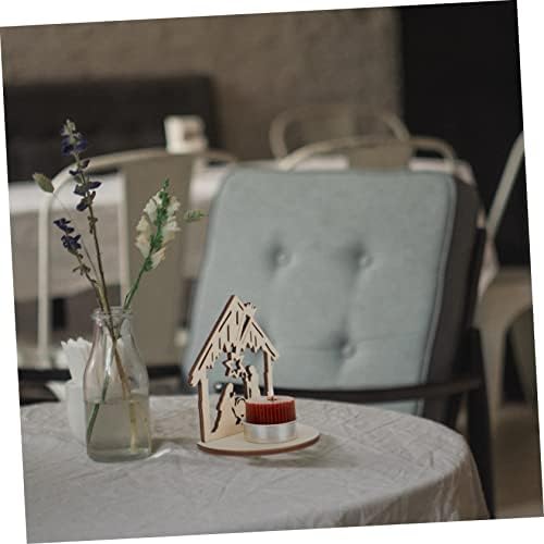 Mobestech 6pcs Wooden Candle Holders for Christmas Decor