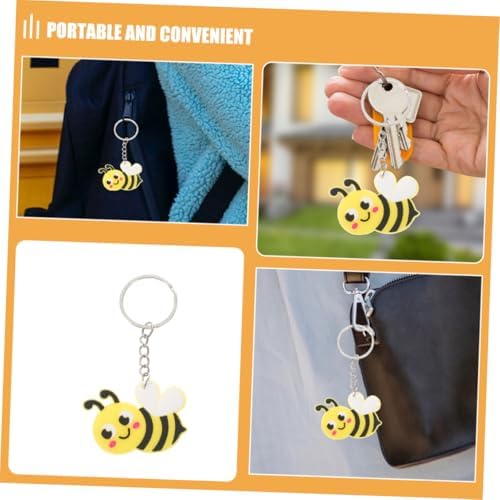 20pcs Cute Bee Keychain Pendant Spring Theme Keyring Pack