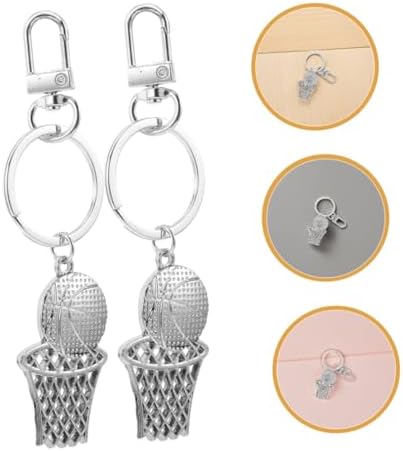 2Pcs Basketball Hoop Keychain Stylish Sports Accessory