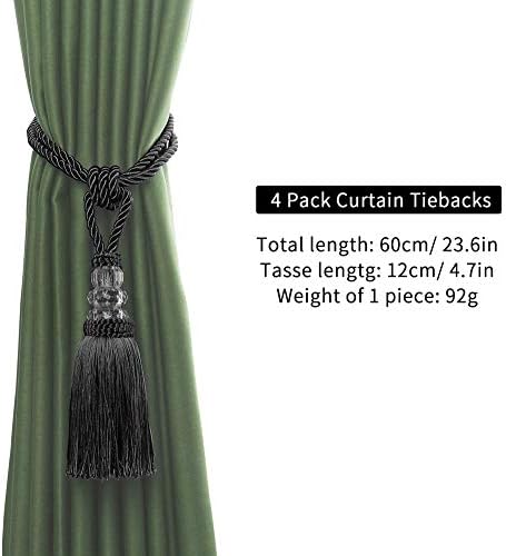 BEL AVENIR 2 Pack Crystal Curtain Tiebacks Holdbacks