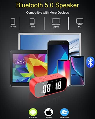 AFK Alarm Clock with Bluetooth Speaker and LED Display