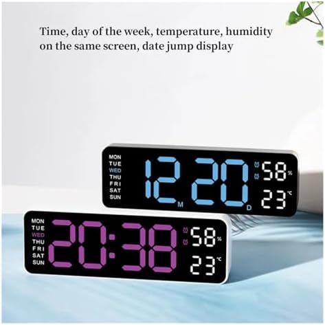USB Powered Large Digital Wall Clock Black Green