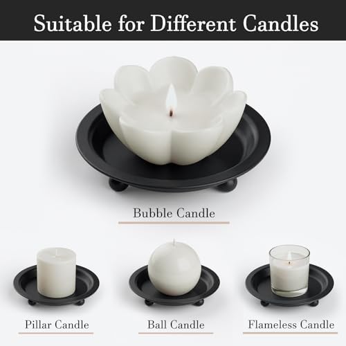 Beeutik Black Candlestick Holder Set of 2