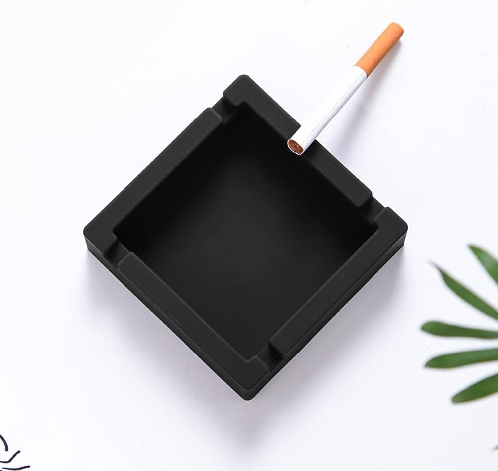2Pcs Cigar Ashtray Silicone Unbreakable Big with Dual Rest