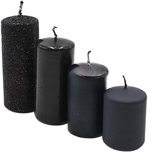 Tiered Advent Candles in Black 4 Sizes 5-10 cm High