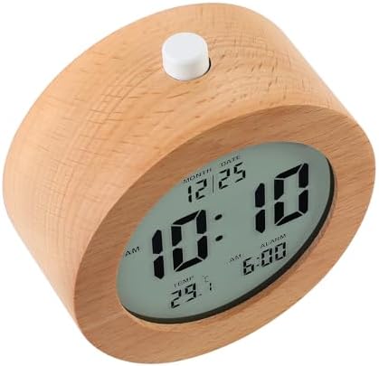 Plumeet Wooden Digital Alarm Clock with Nightlight