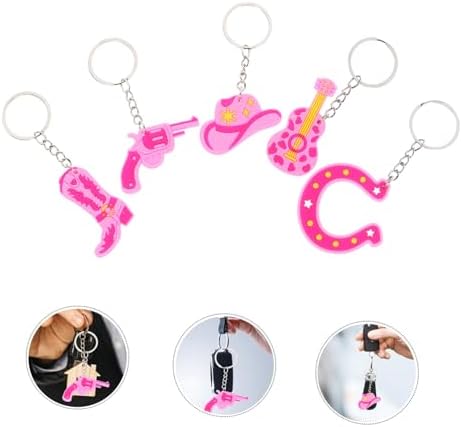 Ciieeo 15pcs Cowgirl Themed PVC Keychains for Girls Christmas Party Favors