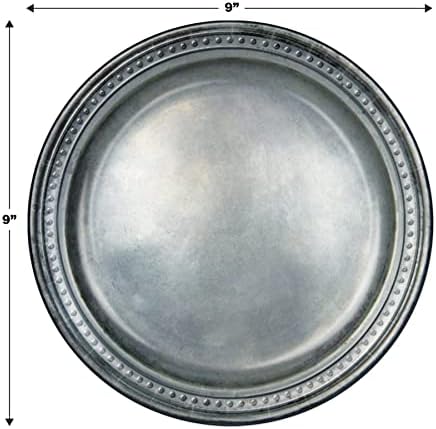 Beistle 16 Piece Disposable Pewter Plates 9 Inch Gray Medieval Party