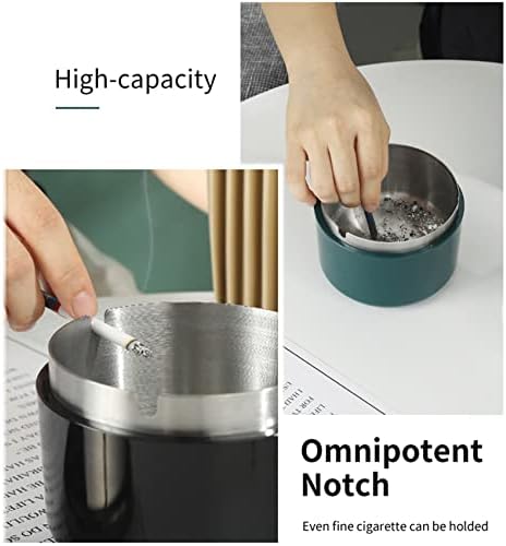 Modern Outdoor Cigarette Ashtray with Lid and Stainless Steel Inner Liner