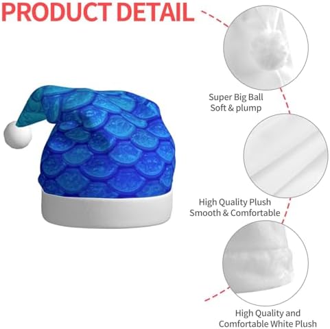 QINZHENG Ocean Sea Blue Mermaid Fish Santa Hat