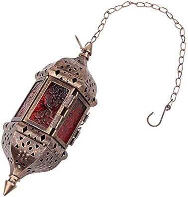 NUPTIO 2 Pcs Hanging Hexagon Candle Lantern Holders