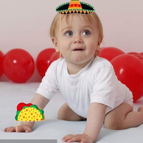 45Pcs Mexican Fiesta Photo Booth Props Kit