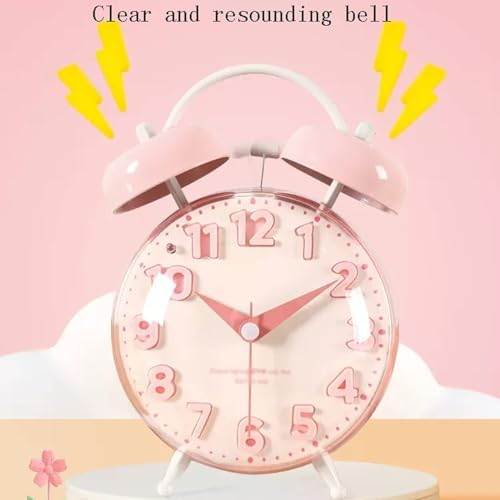 Double Bell Alarm Clock with Loud Ringing and Silent Movement