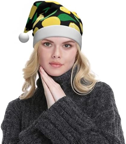 Personalized Santa Hat with Lemon Print for Women