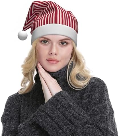 QinZheng Personalized Santa Hat Red and Black Plaid Velvet Plush Christmas Headwear